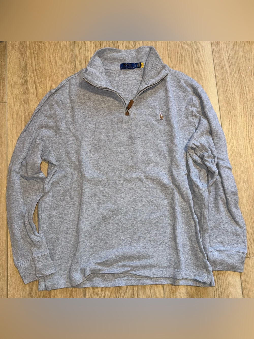 Ralph Lauren Light Heather Gray Quarter-Zip Sweater